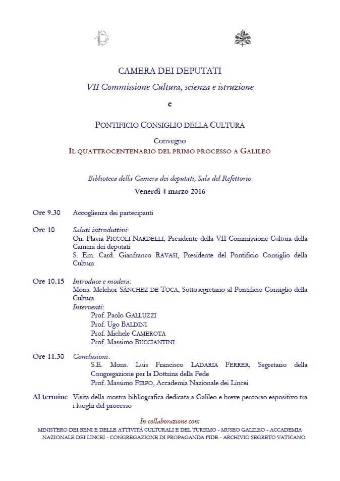 Conference - Il Quattrocentenario del primo processo a Galileo 