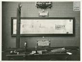 The National History of Science Exhibition (1929) - Detail of the Bologna room with a display case dedicated to the astronomer Giandomenico Cassini and the instruments used to construct the sundial in San Petronio